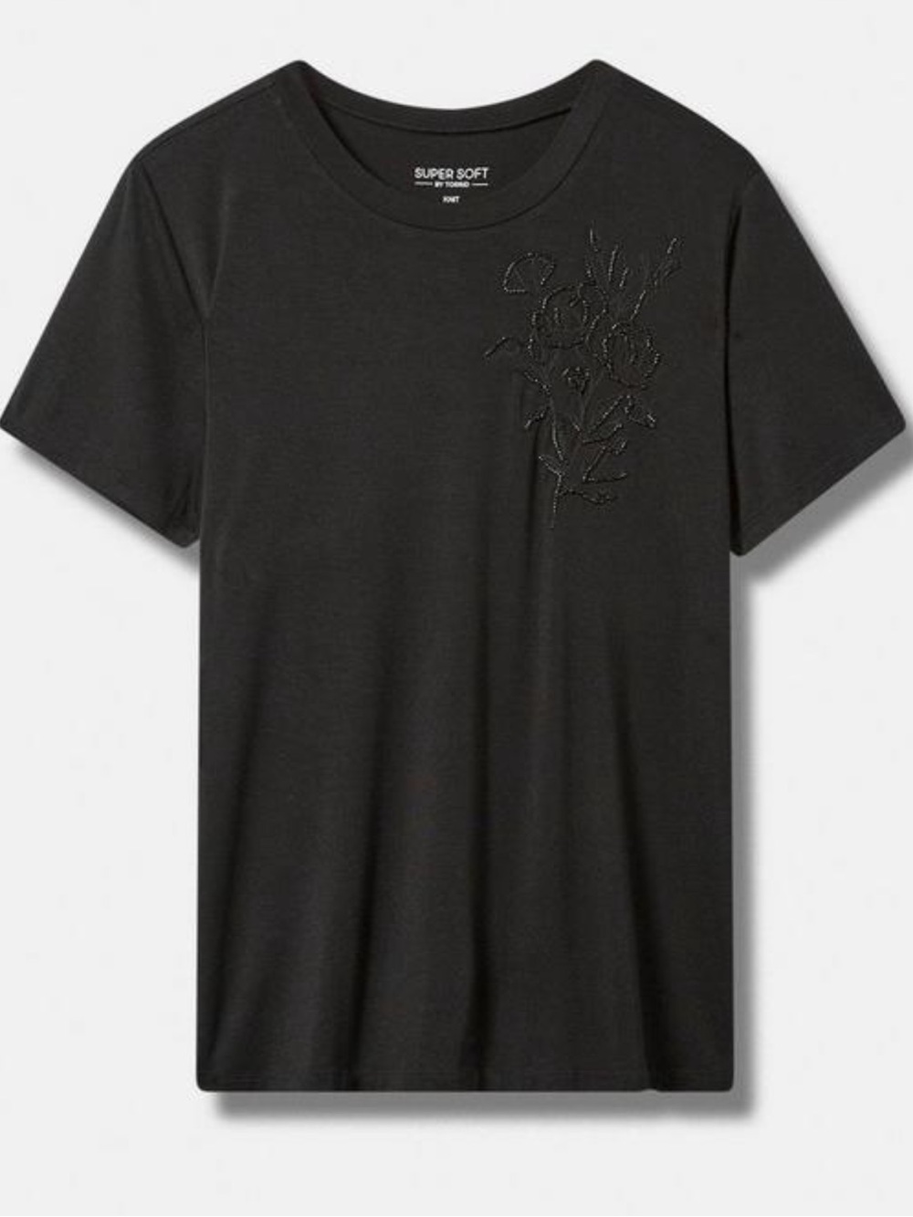 Torrid Super Soft Crew Neck Beaded Embroidered Tee
